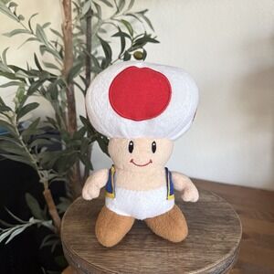 2012 Nintendo Super Mario Toad GOLDIE Plush 7" Stuffed Animal w Detachable Vest
